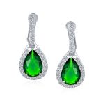 Classic 7CT Halo Red CZ Cubic Zirconia Drop Teardrop Clip On Earrings Adjustable Screw-back - Image 8
