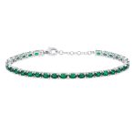 Traditional Blue Topaz Oval Stone Strand Tennis Bracelet .925 Sterling Silver-7.5 Inch - Image 4