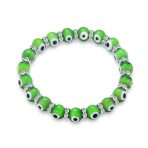 Colorful Turkish Glass Bead Evil Eye Stretch Bracelet with Crystal Spacers - Image 13