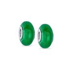Set of 2 Gemstone Spacer Bead Charm Sterling Silver - Image 2