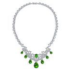 Estate Jewelry Art Deco Style CZ Cubic Zirconia Dangling Teardrops Statement Collar Necklace - Image 2