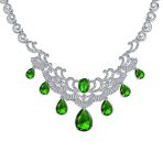 Estate Jewelry Art Deco Style CZ Cubic Zirconia Dangling Teardrops Statement Collar Necklace - Image 5