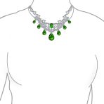 Estate Jewelry Art Deco Style CZ Cubic Zirconia Dangling Teardrops Statement Collar Necklace - Image 8