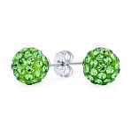 Elegant Glittering Pave Crystals Drop Ball Earrings 8MM - Image 5