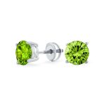Round Brilliant Cut CZ Stud Earrings Screw Back Rose Gold Sterling Silver 5-9 MM - Image 5