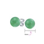 10MM Natural Gemstone Drop Ball Earrings Sterling Silver - Image 24