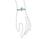 Exotic Bangle Bracelet with Cubic Zirconia in Rhodium Plated Finish - Image 9