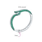 Exotic Bangle Bracelet with Cubic Zirconia in Rhodium Plated Finish - Image 12