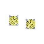 Minimalist Tiny Solitaire .25CT CZ Stud Earrings .Sterling Silver Screw Back - Image 2