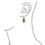 Southwestern Dangle Gemstone Earrings with Green Turquoise in Sterling Silver - Image 3