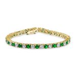 CZ Tennis Bracelet 12CT 4 Prong Gold Plated Brass 7.5 Inch