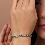 Alternating Oval Purple Amethyst & Zircon Strand Tennis Bracelet .925 Sterling Silver 7.25" - Image 6