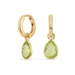 Classic 2 CTW Natural Stone Blue Aquamarine Teardrop Huggie Drop Earrings .925 Sterling Silver - Image 3