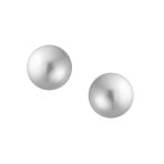 Set of 3 Light Yellow White Black Simulated Pearl Drop Ball Earrings Silver 10MM - Image 4