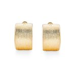 Casual Twisted Wide Half Hoop Clip-On Earrings for Non-Pierced Ears SilverGold - Image 3