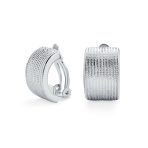 Casual Twisted Wide Half Hoop Clip-On Earrings for Non-Pierced Ears SilverGold - Image 2