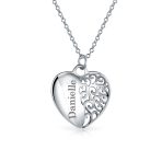 Inspirational Words Heart Shape Mother Daughter Forever Pendant Necklace .925 Sterling Silver - Image 4