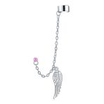 Trendy Unisex Ear Cuff Cartilage Angel Wing Feather Helix Chain Earring Crystal