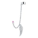 Trendy Unisex Ear Cuff Cartilage Angel Wing Feather Helix Chain Earring Crystal