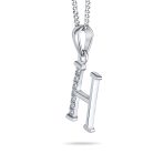 Delicate Pave CZ Block Letter Alphabet Pendant Necklace Sterling Silver - Image 23