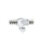 Hair Stylist Beaty Salon Blow Dryer Charm Bead .925 Sterling Silver For Bracelet - Image 2