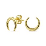 Western Jewelry Boho Tribal Style Stud Earrings with Crescent Moon Design