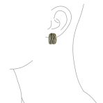 Half Hoop Clip-On Earrings Two Tone Caviar Bead Silver Gold - Image 2