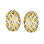 Half Hoop Woven Clip-On Earrings Gold Plated Non-Pierced - Image 2