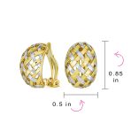 Half Hoop Woven Clip-On Earrings Gold Plated Non-Pierced - Image 4