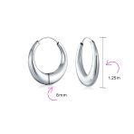 Simple Plain Hoop Huggie Earrings Sterling Silver Crescent Tapered Tube .75 Inch - Image 12
