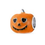 Halloween Pumpkin Charm Bead Enamel Sterling Silver for European Bracelets - Image 2