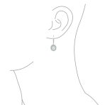 Estate Style Dangle Gemstone Earrings with CZ Halo & Opal in Sterling Silver - Image 3