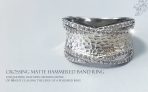 Modern Criss Cross CZ Accent Cocktail Statement Band Ring Brushed Matte Finish - Image 4