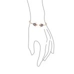Hand Of God Hamsa Evil Eye Bangle Cuff Bracelet Cubic Zirconia CZ Rose Gold .925 Sterling Silver - Image 2