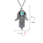 Spiritual Talisman Evil Eye Blue & Hamsa Hand Pendant Necklace & CZ .925 Sterling Silver - Image 4