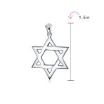 Classic Judaica Open Magen Star of David Pendant Necklace Sterling Silver - Image 4
