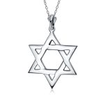 Classic Judaica Open Magen Star of David Pendant Necklace Sterling Silver - Image 2