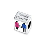 Inspirational Support Gender Equality Charm Bead .925 Sterling Silver Fits European Bracelet - Image 2