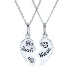 2 PCS Best Friend Aunt Niece Heart Puzzle Pendant Necklace