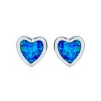 Lovers Bezel Set Green Jade Heart Stud Earrings Sterling Silver Gift - Image 10