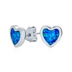 Lovers Bezel Set Green Jade Heart Stud Earrings Sterling Silver Gift - Image 4