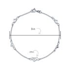 Romantic Delicate Puff Hearts Charm Anklet Ankle Bracelet Sterling Silver Beaded Chain 9 Inch - Image 4