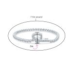 Bezel Set CZ Open Heart Tennis Bracelet & Stud Earrings Set Sterling Silver - Image 5
