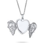 Carved Leaves Heart Locket Necklace for Photos Sterling Silver Garden Ladybug - Image 3