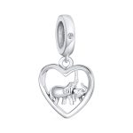 I Love You Heart Elephant Charm Bead Sterling Silver for European Bracelet