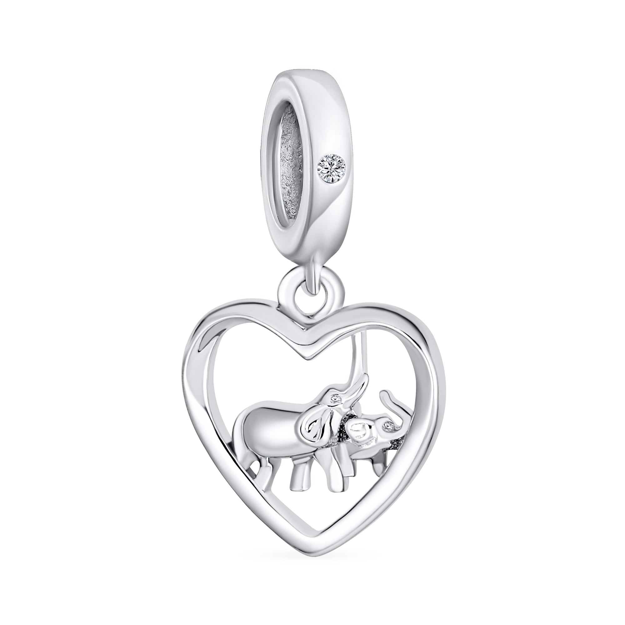 heart-good-luck-animal-elephant-bead-pbx-hsd-3024-s_01 I Love You Heart Elephant Charm Bead Sterling Silver for European Bracelet - Image 1