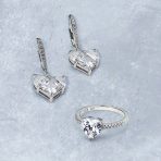 Romantic Classic 2.5CT Sterling Silver Heart Shape CZ Engagement Ring 1MM Band - Image 4