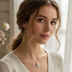 Key to Her Heart Love Lock & Key, Heart Charm Pendant Necklace .925 Sterling Silver - Image 2