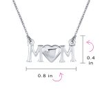 Mother Day Inspirational Message Words MOM Heart Pendant Mother Necklace .925 Sterling Silver - Image 4