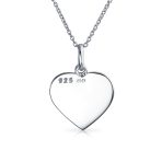 Live Love Laugh Heart Shape Pendant Necklace with Flower Charm Sterling Silver - Image 2